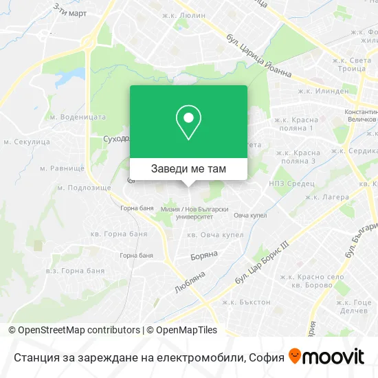 Станция за зареждане на електромобили карта