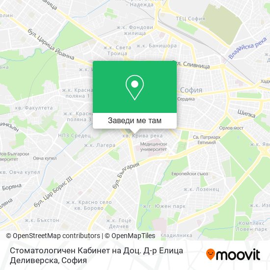Стоматологичен Кабинет на Доц. Д-р Елица Деливерска карта