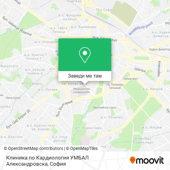 Клиника по Кардиология УМБАЛ Александровска карта