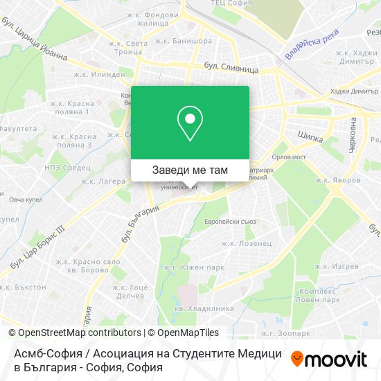 Асмб-София / Асоциация на Студентите Медици в България - София карта