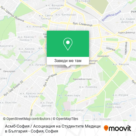 Асмб-София / Асоциация на Студентите Медици в България - София карта