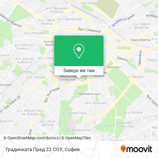 Градинката Пред 22 СОУ карта