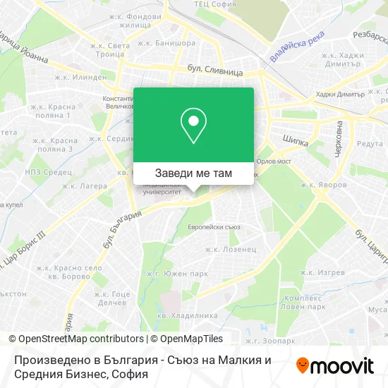 Произведено в България - Съюз на Малкия и Средния Бизнес карта