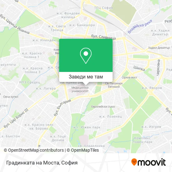 Градинката на Моста карта