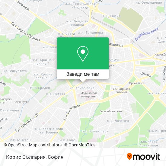 Корис България карта