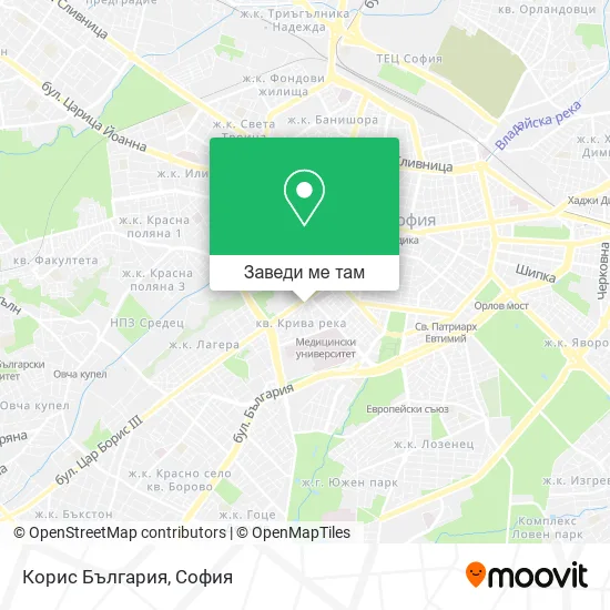 Корис България карта