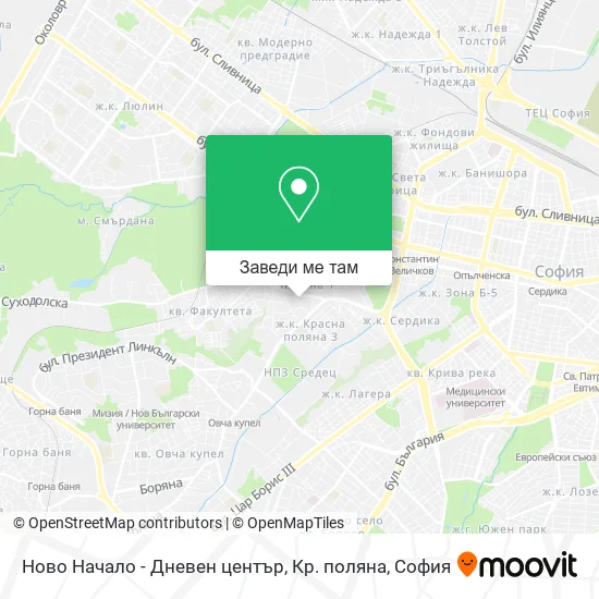 Ново Начало - Дневен център, Кр. поляна карта