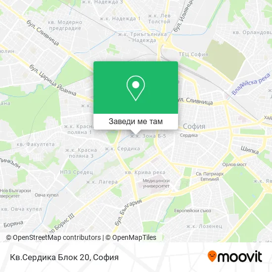 Кв.Сердика Блок 20 карта
