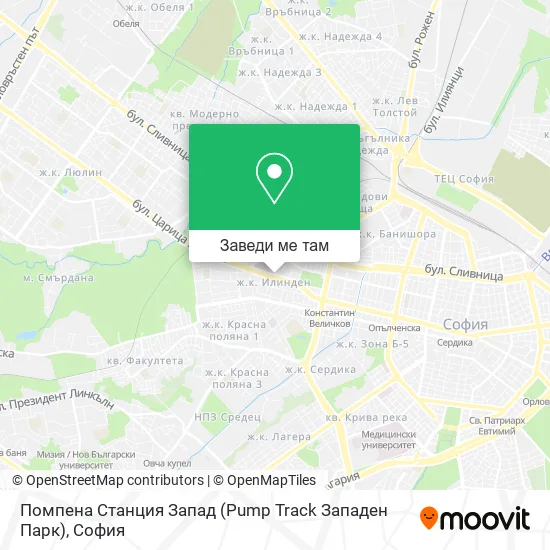 Помпена Станция Запад (Pump Track Западен Парк) карта