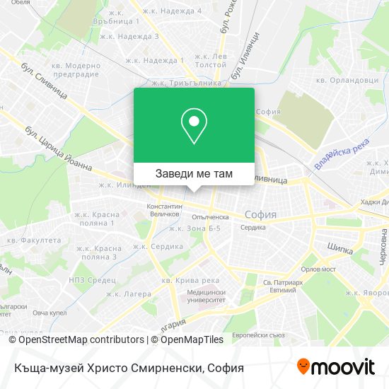 Къща-музей Христо Смирненски карта