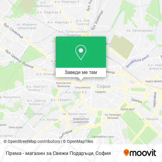 Према - магазин за Свежи Подаръци карта