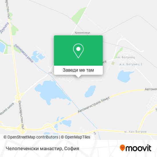 Челопеченски манастир карта
