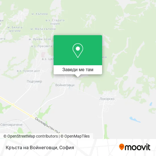Кръста на Войнеговци карта