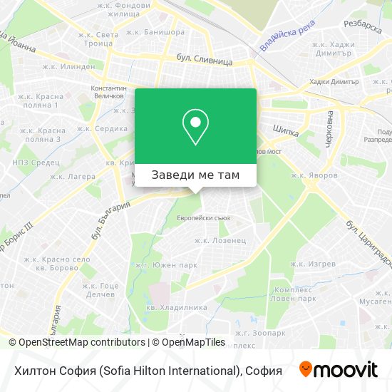 Хилтон София (Sofia Hilton International) карта