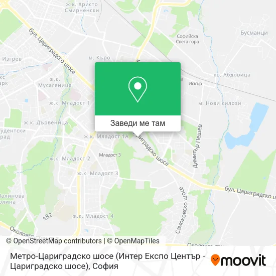 Метро-Цариградско шосе (Интер Експо Център - Цариградско шосе) карта