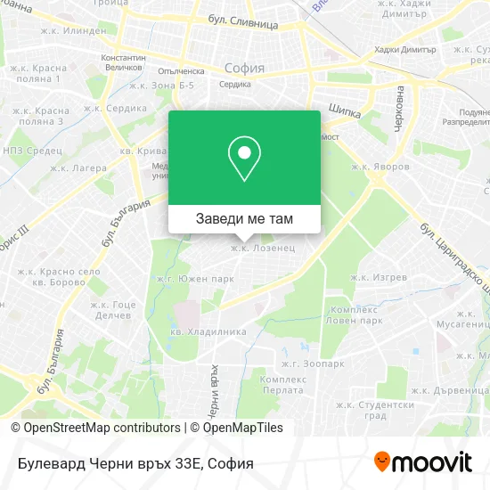 Булевард Черни връх 33Е карта