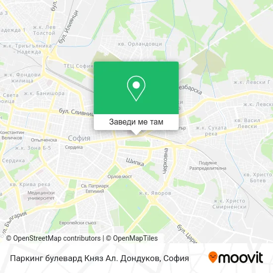 Паркинг булевард Княз Ал. Дондуков карта