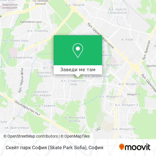 Скейт парк София (Skate Park Sofia) карта