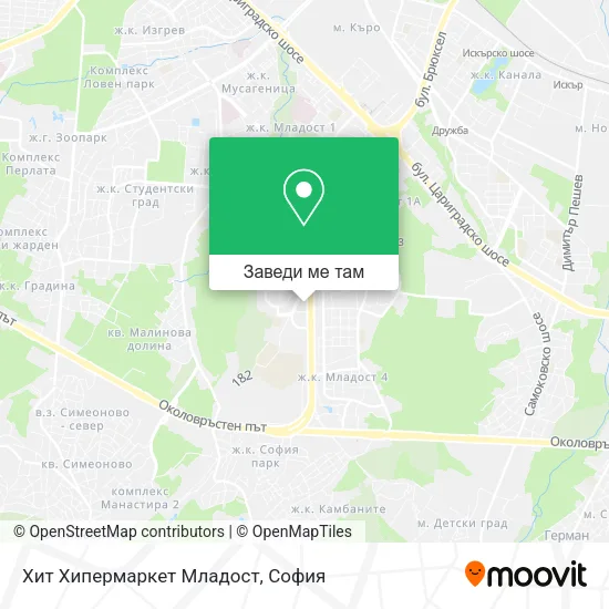 Хит Хипермаркет Младост карта