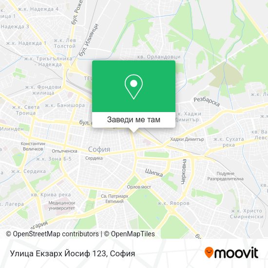 Улица Екзарх Йосиф 123 карта