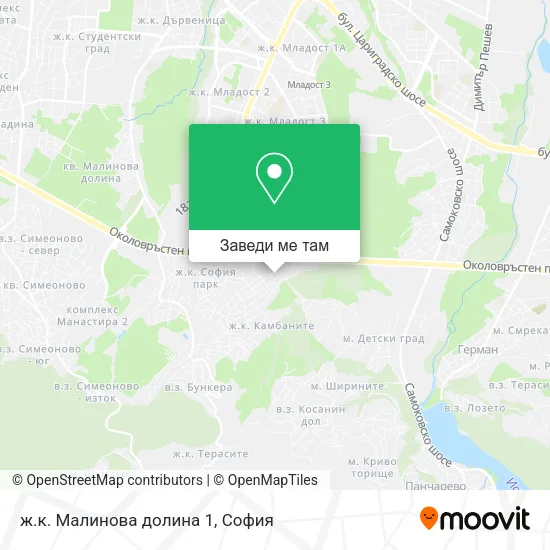 ж.к. Малинова долина 1 карта