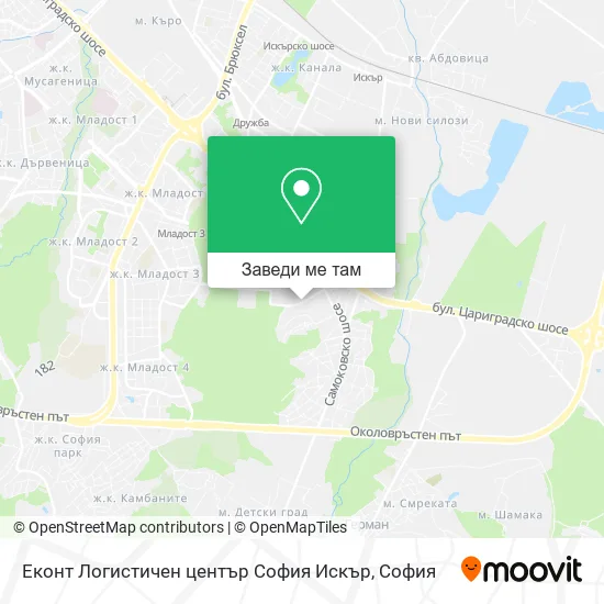 Еконт Логистичен център София Искър карта