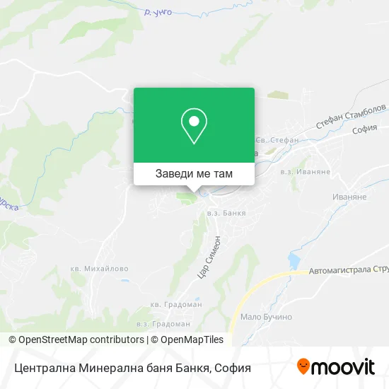Централна Минерална баня Банкя карта