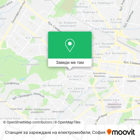 Станция за зареждане на електромобили карта