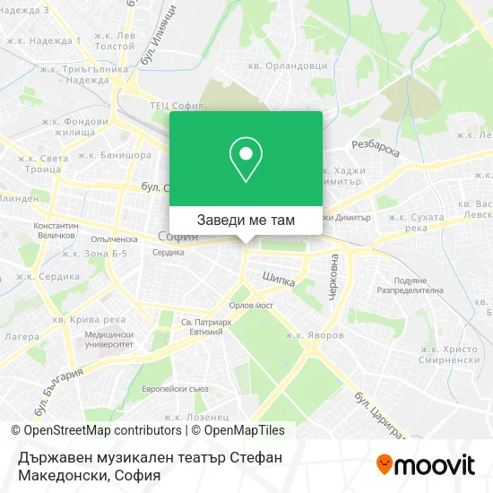 Държавен музикален театър Стефан Македонски карта