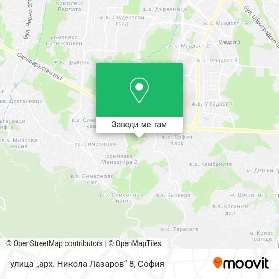 улица „арх. Никола Лазаров“ 8 карта