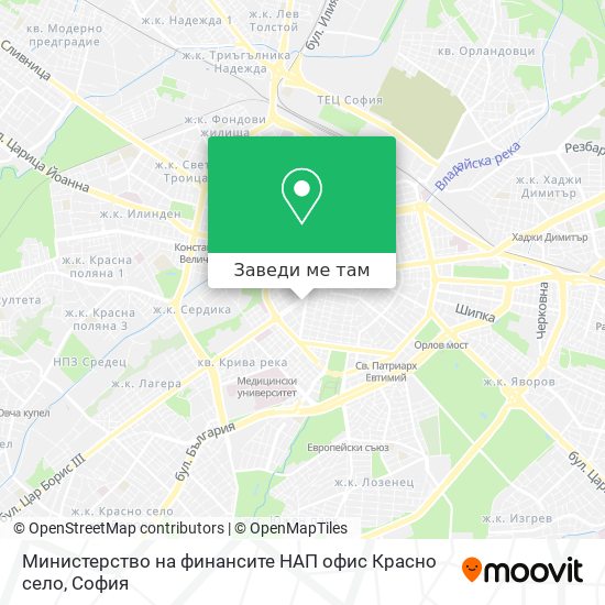 Министерство на финансите НАП офис Красно село карта