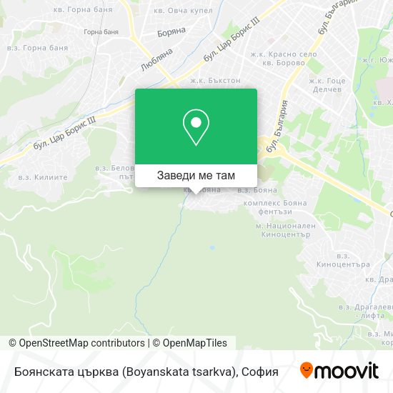 Боянската църква (Boyanskata tsarkva) карта