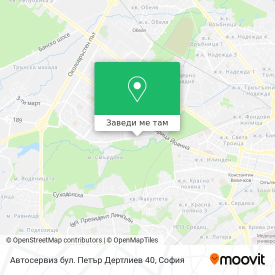 Автосервиз бул. Петър Дертлиев 40 карта