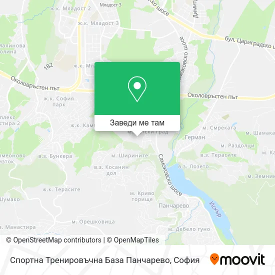 Спортна Тренировъчна База Панчарево карта