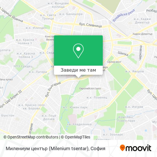 Милениум център (Milenium tsentar) карта