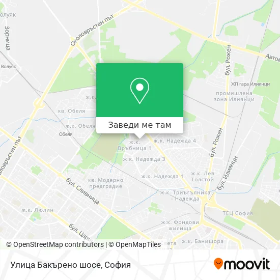 Улица Бакърено шосе карта