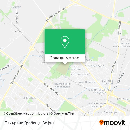 Бакърени Гробища карта