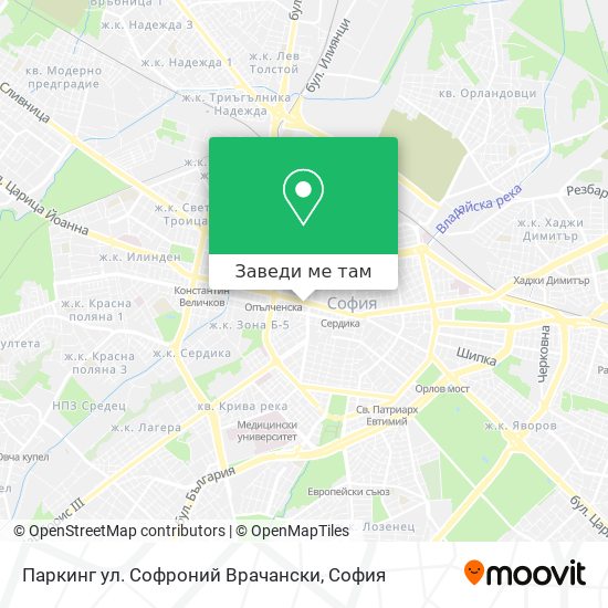 Паркинг ул. Софроний Врачански карта