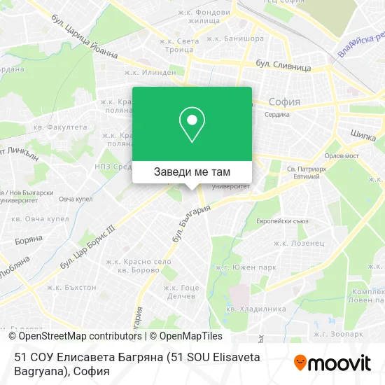 51 СОУ Елисавета Багряна (51 SOU Elisaveta Bagryana) карта