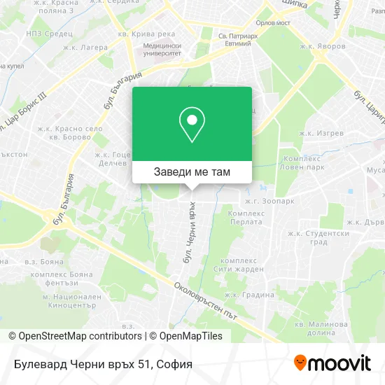 Булевард Черни връх 51 карта
