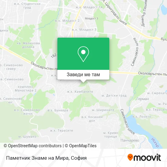 Паметник Знаме на Мира карта