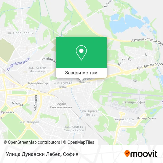 Улица Дунавски Лебед карта