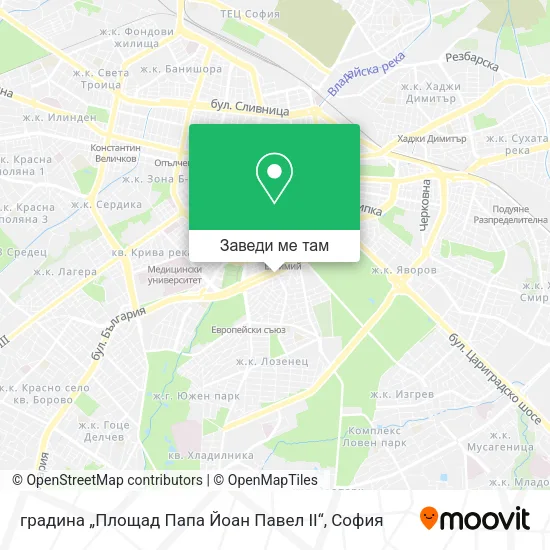 градина „Площад Папа Йоан Павел II“ карта
