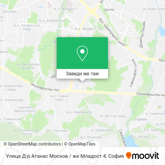Улица Д-р Атанас Москов / жк Младост 4 карта