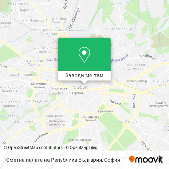 Сметна палата на Република България карта