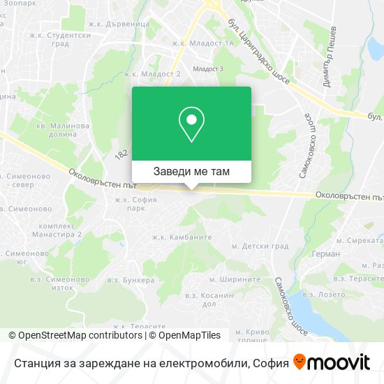 Станция за зареждане на електромобили карта