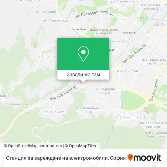 Станция за зареждане на електромобили карта