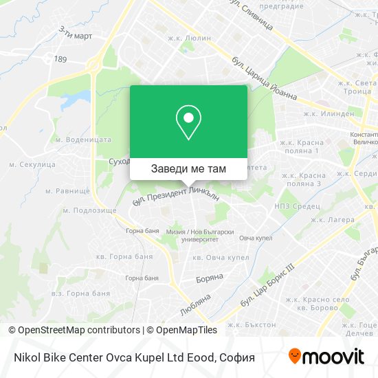 Nikol Bike Center Ovca Kupel Ltd Eood карта