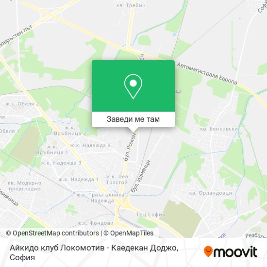 Айкидо клуб Локомотив - Каедекан Доджо карта
