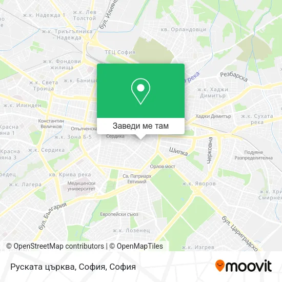 Руската църква, София карта
